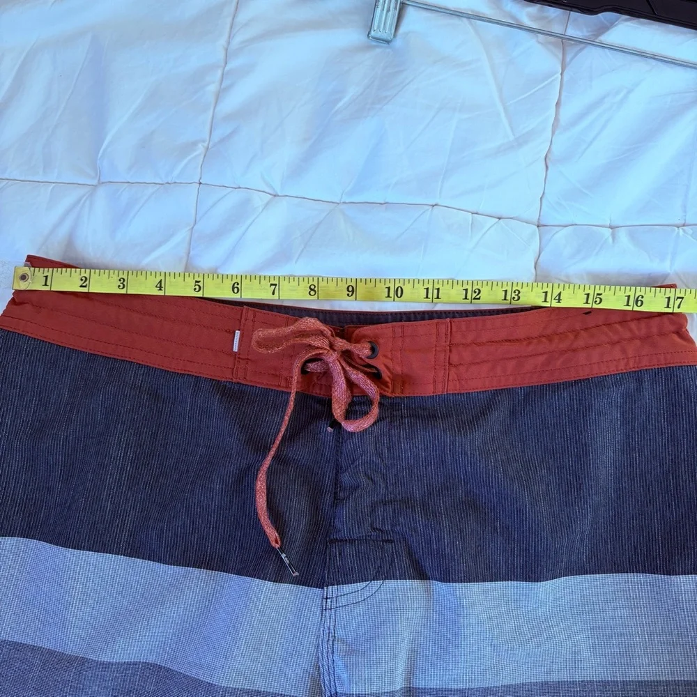 Quicksilver Surfsilk Tijuana 19” Boardshorts Blue Brown 34 Swim Shorts 4 Stretch